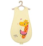 ベビー コットン プリント スリーパー （ピンク、イエロー、グリーン、ブルー/M、L） キッズ おくるみ 赤ちゃん 新生児 綿 (L, イエロー)