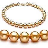 Gold 11-14mm AAA South Sea Pearl Necklace 18 inch