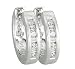 14K White Gold Diamond Hoop Earrings - 0.14 Ct.