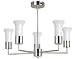TP24 Andora 5 Arm Pendant Light Fitting in Chrome Finish with White Trumpet Glass