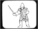 Decorated Mouse Pad with man, armour, sword, England, 