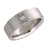 0.18 CT DIAMOND MENS WEDDING RING WHITE GOLD