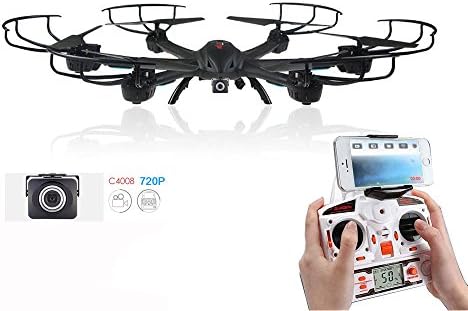 CY RC Drone With Camera 1.3MP DH Real-time Transmission BY Smartphone Android and iPhone (Black)