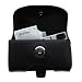 Horizontal Black Leather Case for the Kyocera Finecam SL300R with both a belt clip and loop option - a Gomadic design