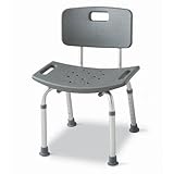 Medline Bath Bench with Back - Gray