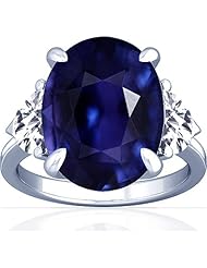Platinum Cushion Cut Purple Sapphire Three Stone Ring
