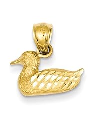 14k Yellow Gold D/C Duck Pendant. Metal Wt- 1.07g