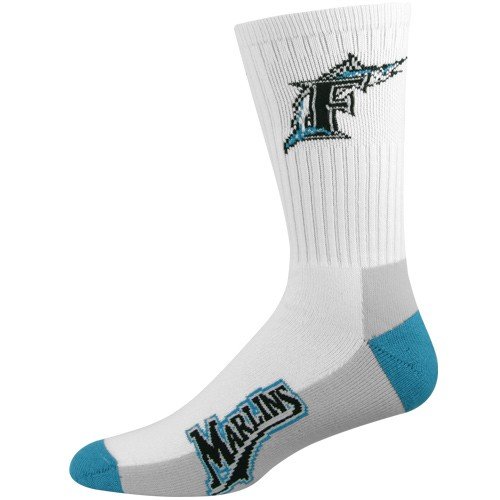 Florida Marlins White Tri-Color Team Logo Tall Socks