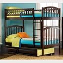 Atlantic Furniture Richmond Antique Walnut Bunk Bed w/ Raised Panel Trundle