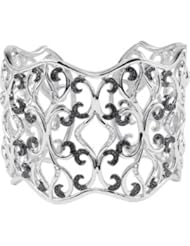 Black And White Diamond Cuff Bracelet Sterling Silver 1 1/3 Ct Tw Black And White Diamond Bangle Bracelet