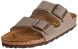 Birkenstock Arizona 151213, Unisex - Erwachsene Clogs & Pantoletten aus Birko-Flor, Beige (Stone Nubuk), EU 35 (schmal)