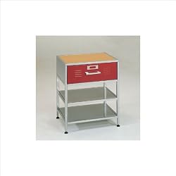 Elite Products Locker 3 Tier Single-Drawer Nightstand with 2 Open Shelves