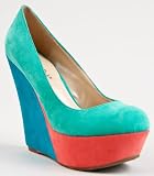 Breckelle’s Cilo-08 Colorblock Slip-on Wedge Heel