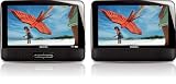 Philips PD9122/05 Dual 9 inch Screen Portable DVD Player with Car Adapter and Mounting Strap