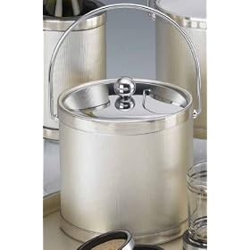 Kraftware 44068 Corduroy - Champagne 3 Quart Ice Bucket with Bale Handle, Bands and Metal... by Kraftware