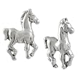 Sterling Silver Prancing Horse Stud Earrings