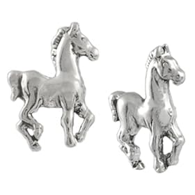 Sterling Silver Prancing Horse Stud Earrings: Jewelry