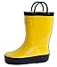 OAKI Toddler Rain Boots – Lightweight Waterproof Rubber Boots for Kids with Easy-On Handles – Durable Kids Outdoor Footwear, Yellow & Black, 5T Toddler