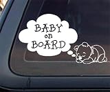 Bear Baby on Board Car Decal / Sticker - White