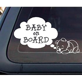 Pooh Baby on Board Car Decal / Sticker - White