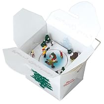 Gold Label Chinese Take-Out Music Box, Ice Skaters