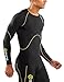 SKINS Men's A400 Compression Long Sleeve Top, Black/Yellow Logo Line, X-Large