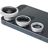 VicTsing 3-in-1 Camera Lens Kits for iPhone 5 4 Samsung with Flat Camera - Silver