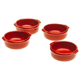 Emile Henry Miniature Casserole Dishes, Set of 4, Cerise Red by Emile Henry