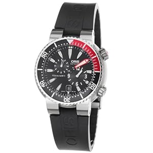 Oris Men's 7164RS TT1 Pro Diver 1000m Black Dial Rubber Strap Watch