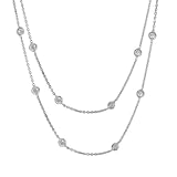 Karat Platinum Diamond Station Necklace (5/8 cttw, I Color, I1-I2 Clarity), 36"