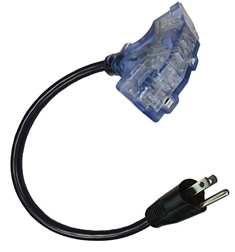 CW43530 Webber PRO-SERIES 2.5FT Extension Cable NEMA5-15P PLUG TO Triple Receptacle Block ILLUMINATED