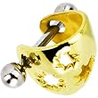 Silver 925 Gold Plated Hollow Sun Pierced Ear Cuff
