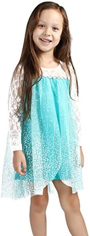 Santana Fashion Girls Snow Queen Elsa Costume Snow Princess Dresses (US-7/8, Elsa-6)