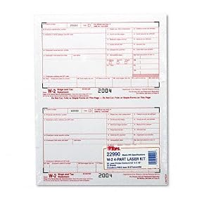 TOPS 22990 W-2 Tax Forms For Laser Printers, 4-Part, 50 Sets Per Pack