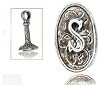 Beaucoup Designs Silver Over Pewter "Wax Seal" Fob Initial Charm S - MADE IN USA