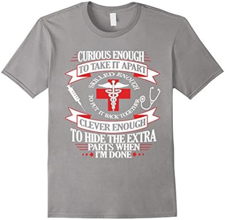 Men's Curious enough to take it apart T Shirt Medium Slate