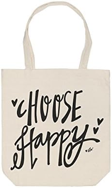 16.5'' Tall "Choose Happy" Canvas Tote Bag