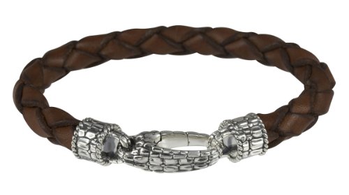 Baldessarini Herren-Armband Lederband braun 925 Sterlingsilber vintage-oxidized 21 cm Y203 Preisvergleich