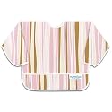 Bumkins Waterproof Sleeved Bib - Rose/Chocolate Stripes