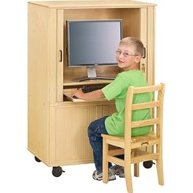 Jonti-Craft 3418JC114 Rainbow Accents EuroComputer Cabinet Kids