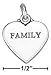 Sterling Silver Family Affirmation Heart Charm -