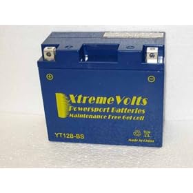 YT12B-BS Xtreme Volts Gel Motorcycle Battery