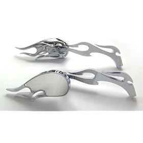 Harley Davidson Custom Chrome Billet Flame Mirrors Harley Davidson Custom Chrome Billet Flame Mirrors