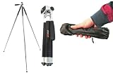 Smallest Full Size Pocket Travel Tripod 8 levels Fully Extendable for Compact Digital or SLR Cameras - A Superb Traveller Tripod with Ball head for maximum versatility.