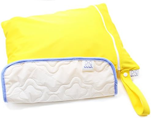 CutieTots Diaper Wet Bag - (Sun Flower Yellow) With Free Changing Mat