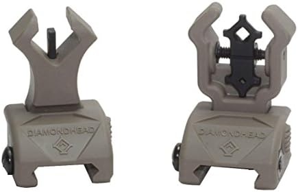 Diamondhead USA Polymer Diamond Integrated Sighting System Front and Rear Flip Up Sights, Flat Dark Earth