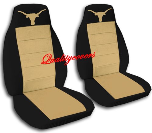 Black and tan seat covers with a 