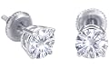 Spectacular! 14k White-gold Pair 6.00mm each (1.5 CT TW) Round Moissanite Stud Earings by Vicky K Designs