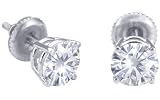 Spectacular! 14k White-gold Pair 6.00mm each (1.5 CT TW) Round Moissanite Stud Earings by Vicky K Designs