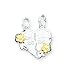 Sterling Silver Big Sis Lil Sis 2-piece Break-apart Heart Charm includes 20 inch Sterling Silver Chains